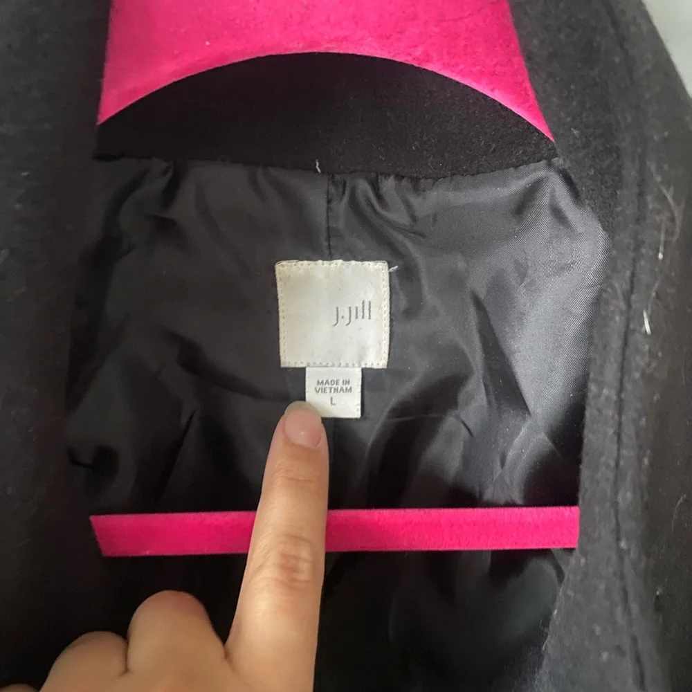 J. Jill Classic Black Car Coat - Picture 2 of 4